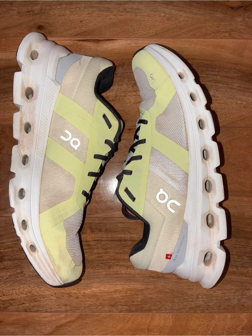 On Cloud Women’s Cloudrunner Athletic Running Shoes, neon yellow- size 9.5